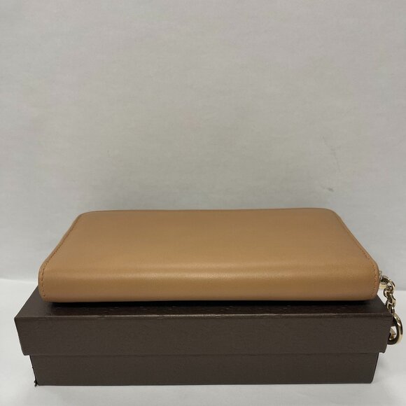 Gucci Zip Around Wallet w/ GG Heart Zipper Pull - Tan - Preowned - Picture 6 of 10